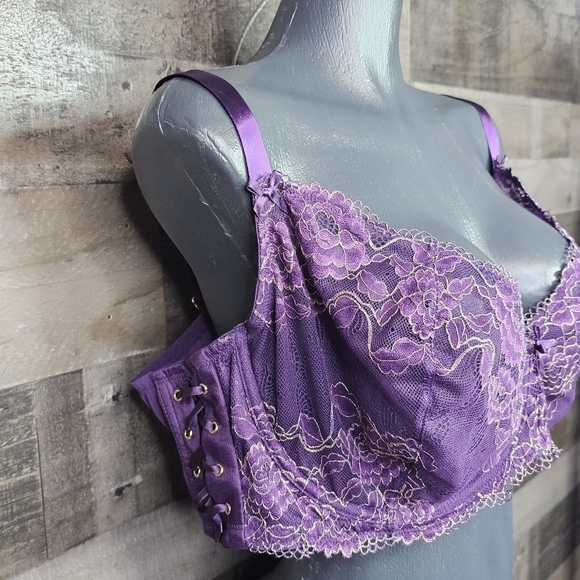 Cacique Purple Unlined Balconette Bra 46DD - Picture 5 of 10